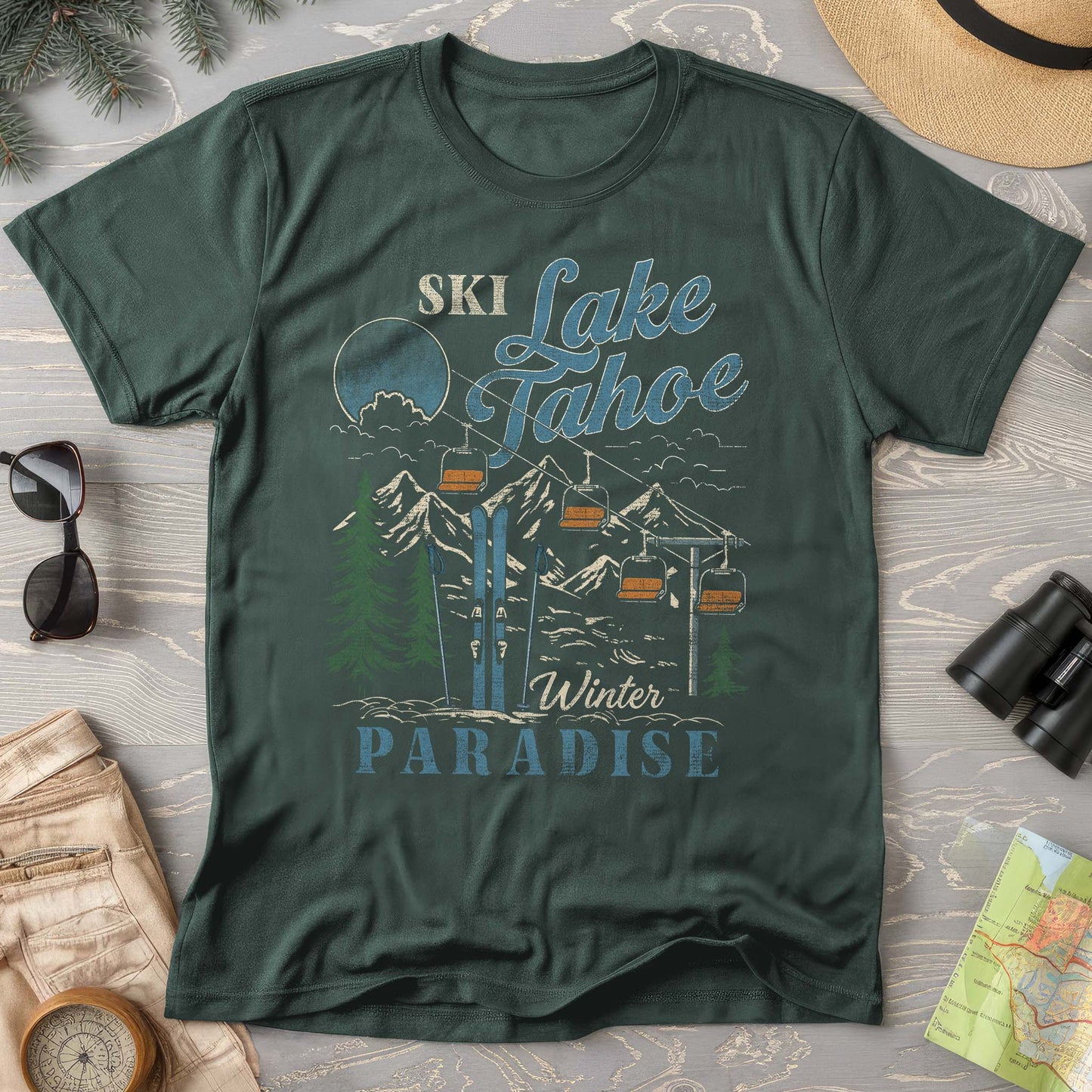 Retro "Ski Lake Tahoe" Comfort Colors T-shirt
