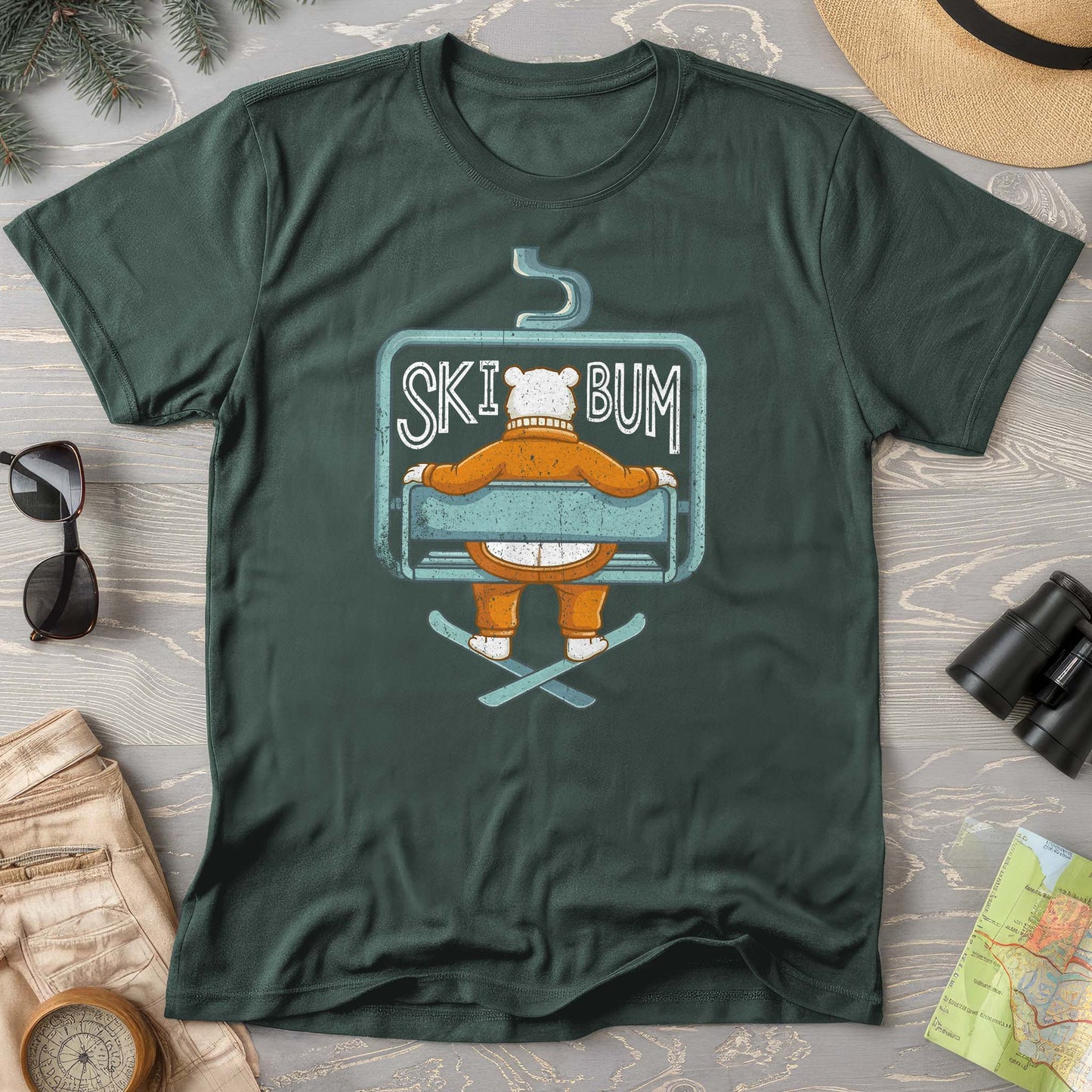 Ski Bum Chairlift Comfort Colors T-shirt
