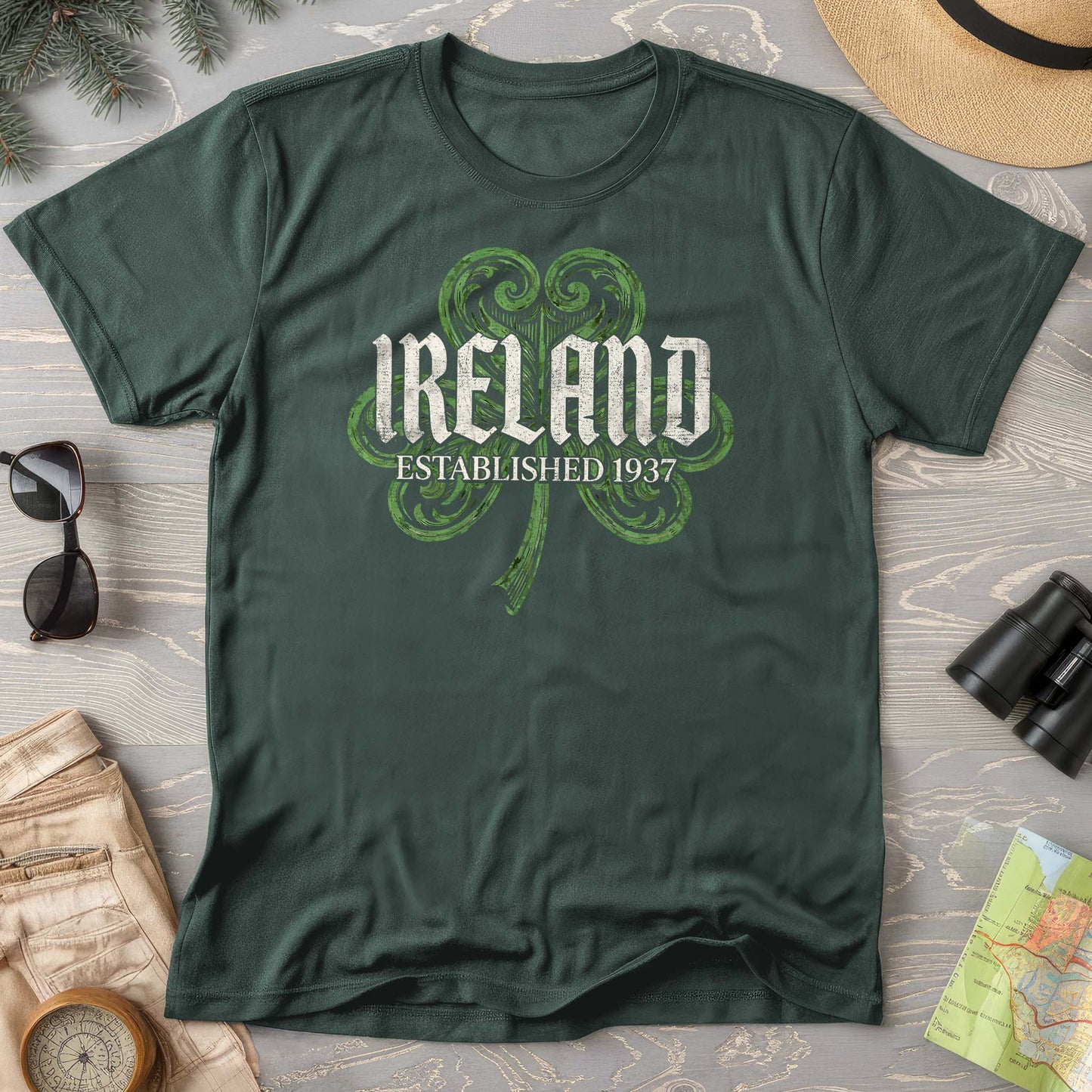 Ireland Gothic Shamrock T-shirt