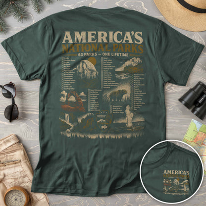 Vintage Parks Checklist Front/Back Print T-Shirt