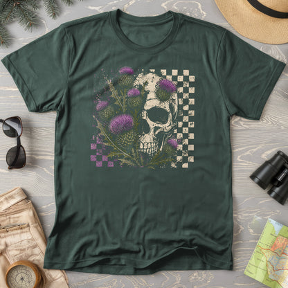 Thistle Skull Check T-Shirt
