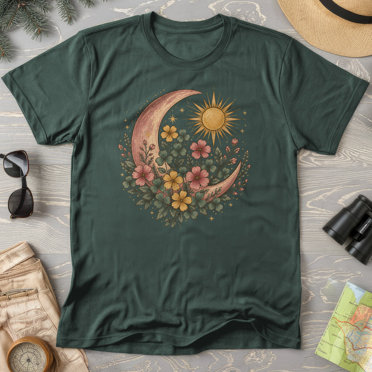Shamrock Crescent Moon T-Shirt