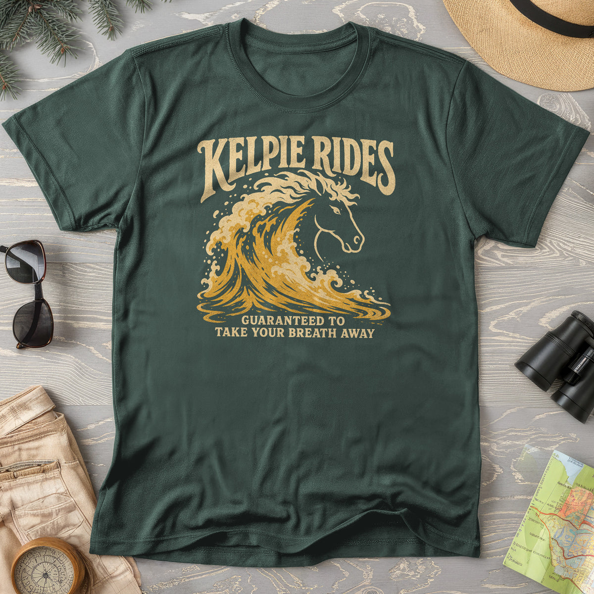 Kelpie Rides Retro T-Shirt
