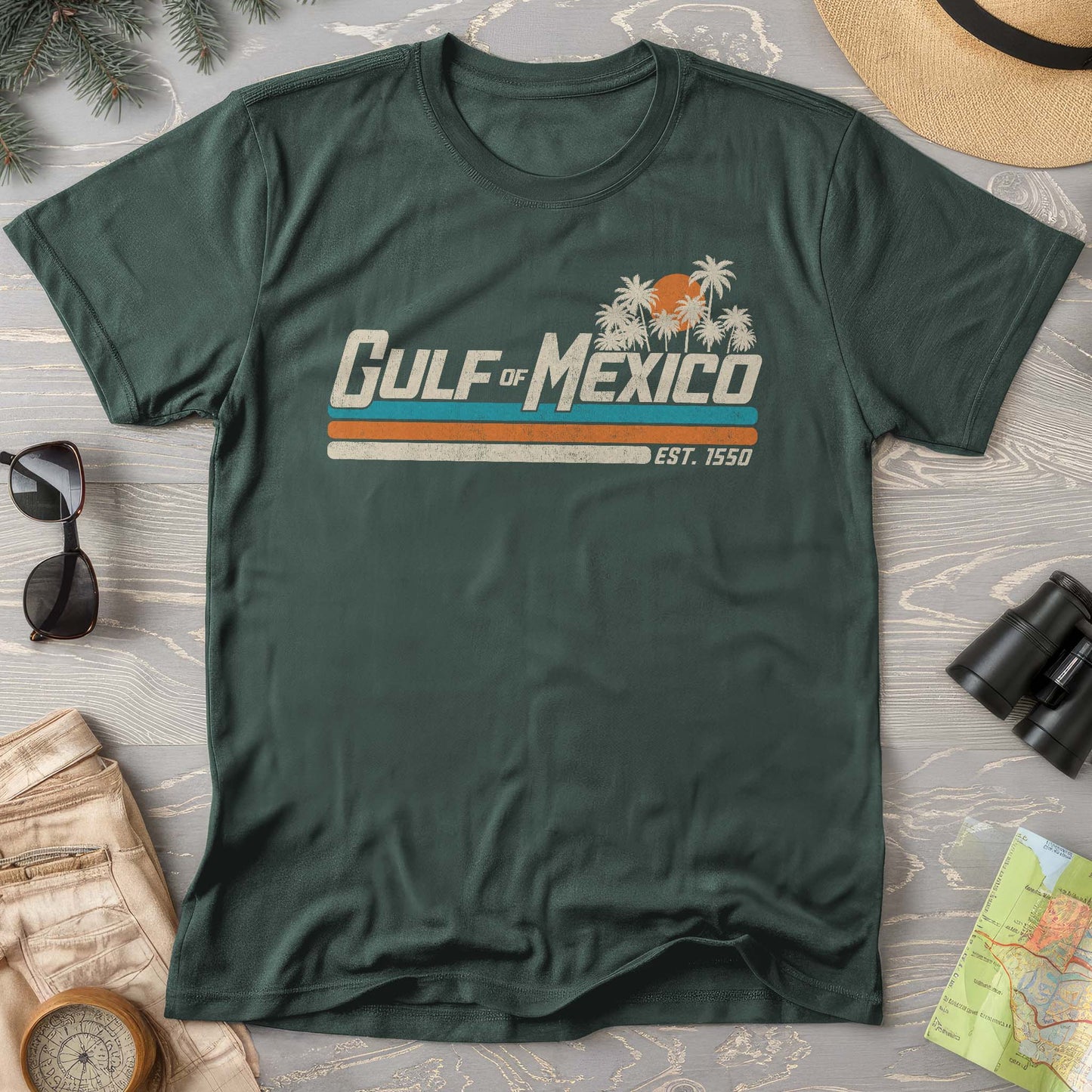 Gulf of Mexico Retro Stripe Comfort Colors T-Shirt