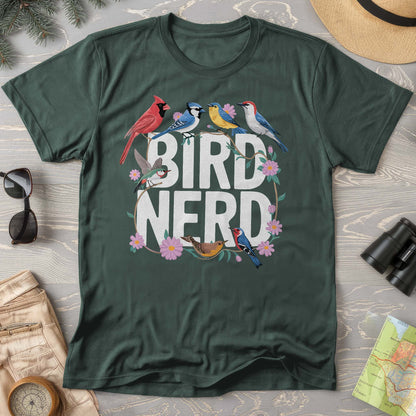 Bird Nerd "Flower Birds" Comfort Colors  T-Shirt