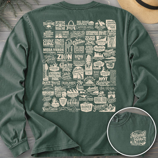 63 Vintage Parks Front/Back Print Long Sleeve Shirt