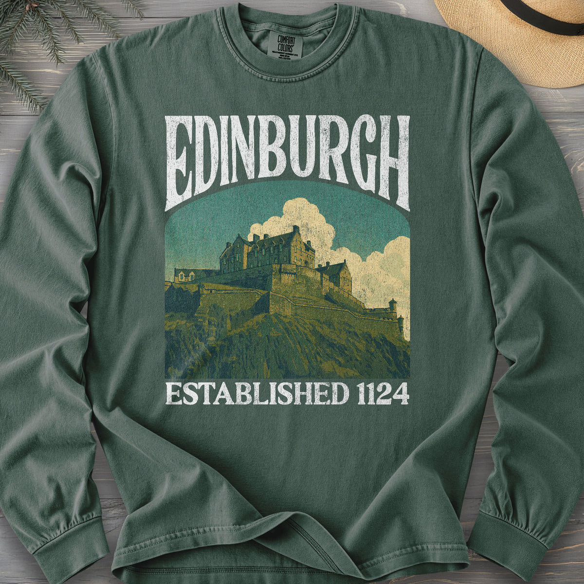 Edinburgh Scotland "Big and Bold" Long Sleeve Shirt