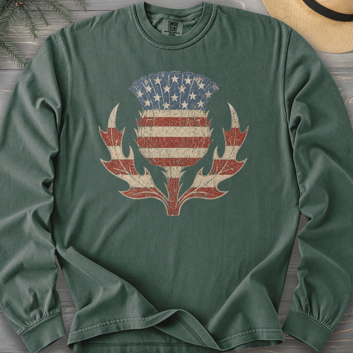 Vintage Flag Thistle Long Sleeve Shirt
