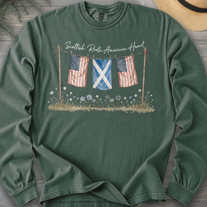 Scottish Roots American Heart Long Sleeve Shirt