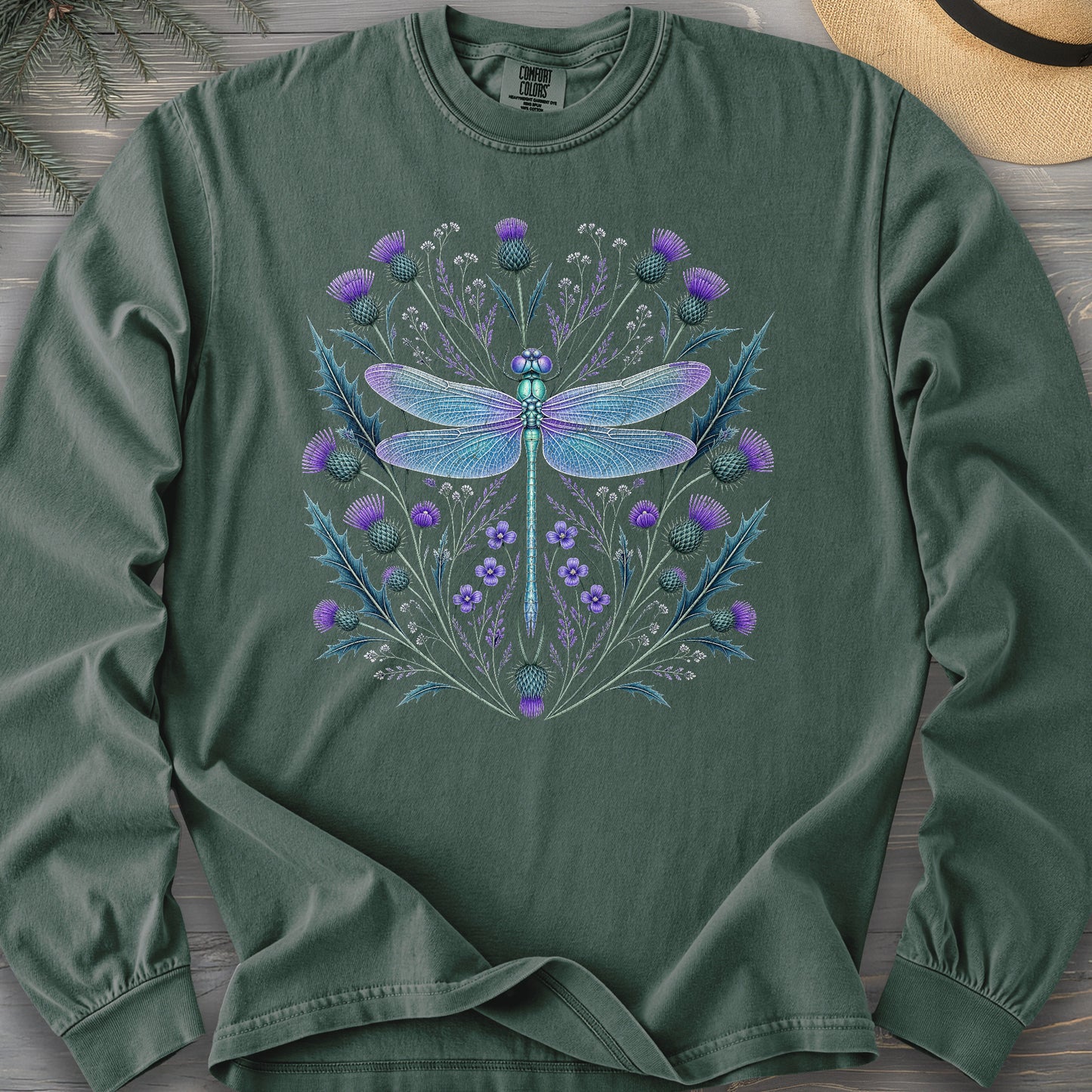 Dragonfly Thistle Long Sleeve Shirt