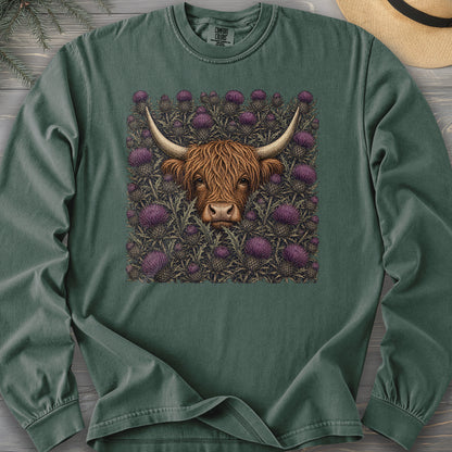 Highland Coo Thistle Comfort Colors 6014 Long Sleeve