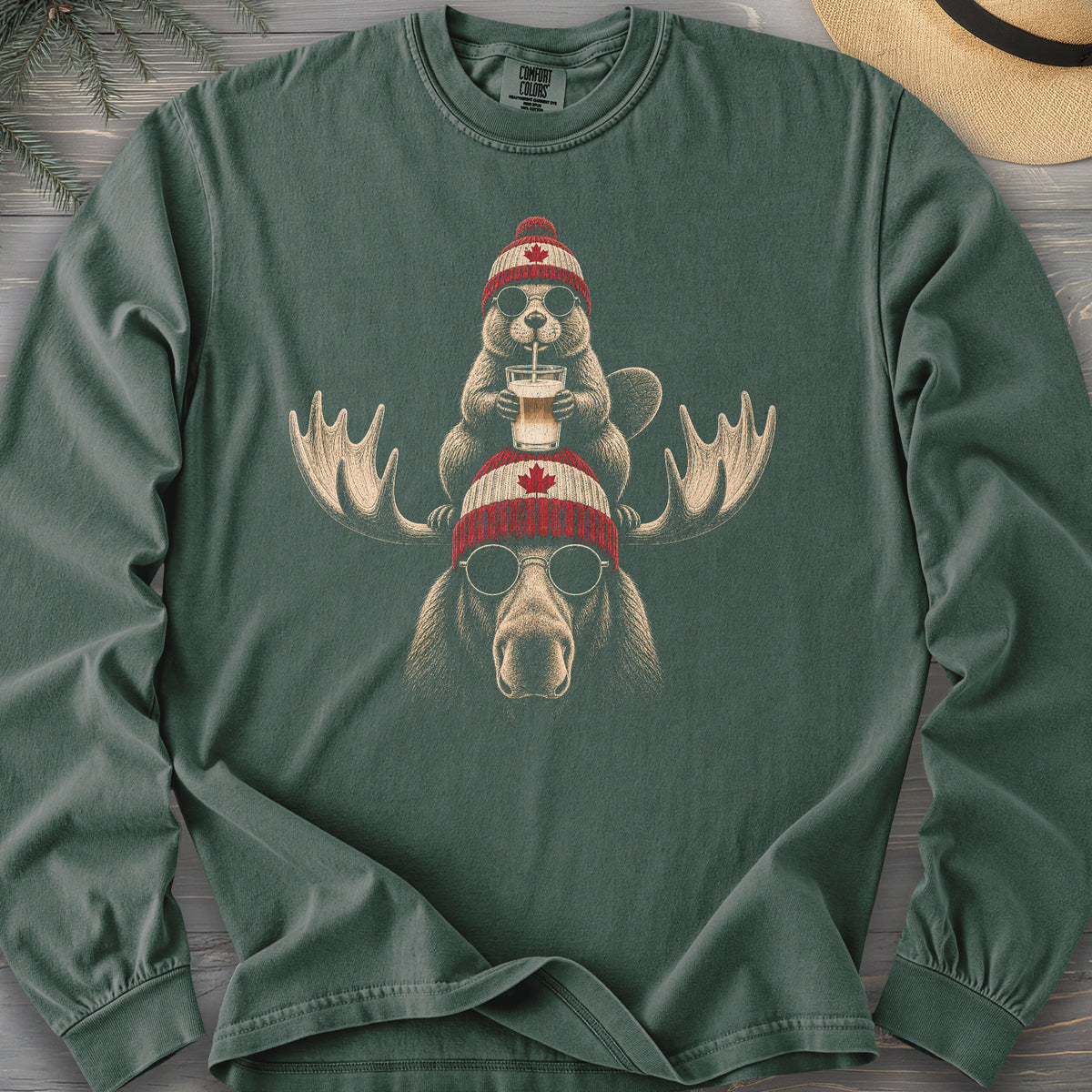 Beaver Moose Canada Long Sleeve Shirt