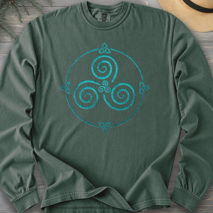 Celtic Triskele Spiral Comfort Colors 6014 Long Sleeve