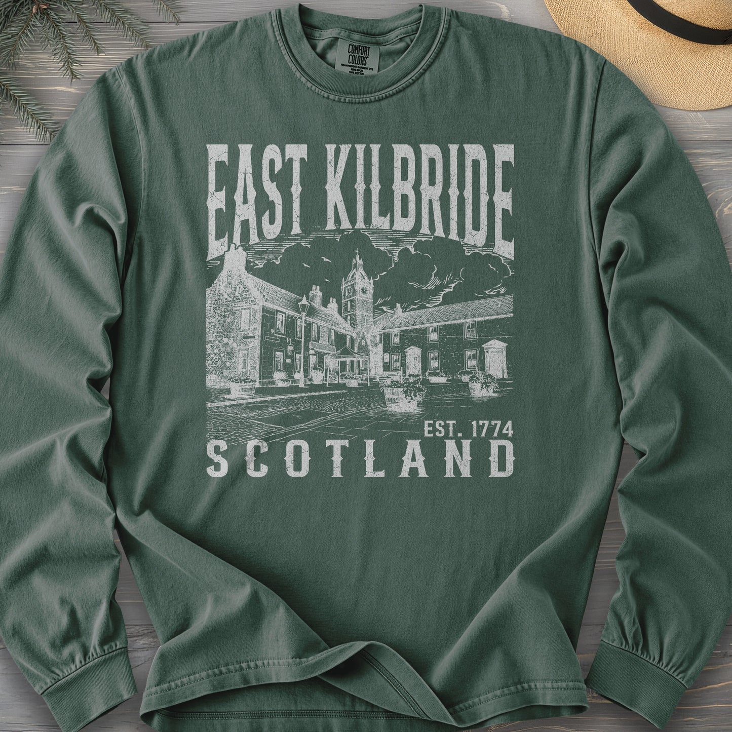 East Kilbride Scotland Sketch Comfort Colors 6014 Long Sleeve