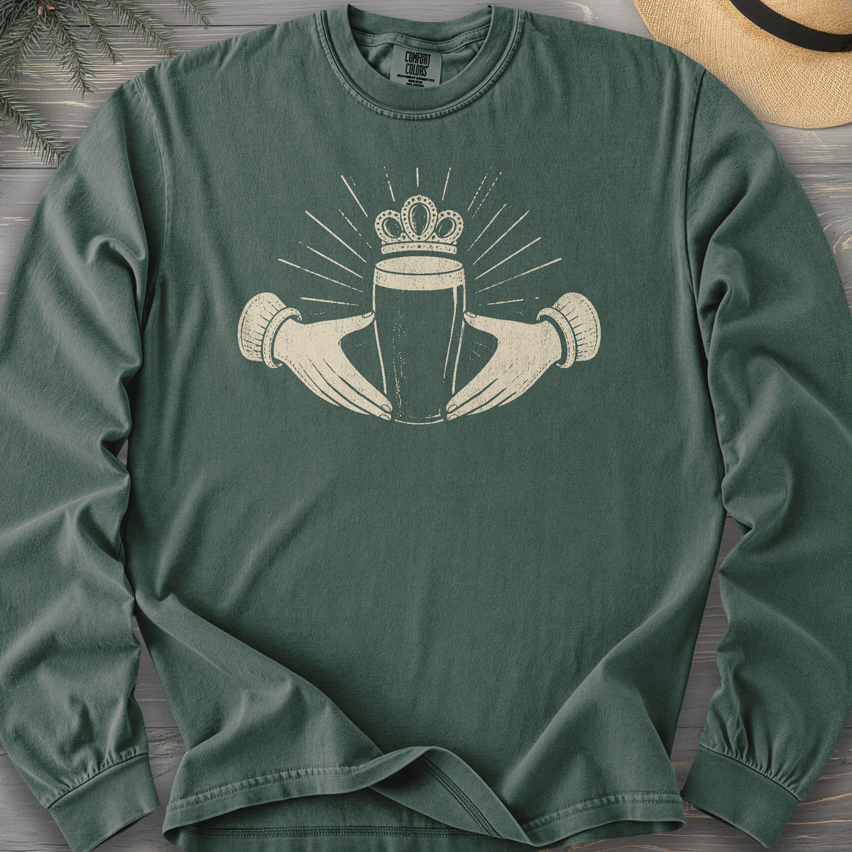 Claddagh Irish Beer Comfort Colors 6014 Long Sleeve