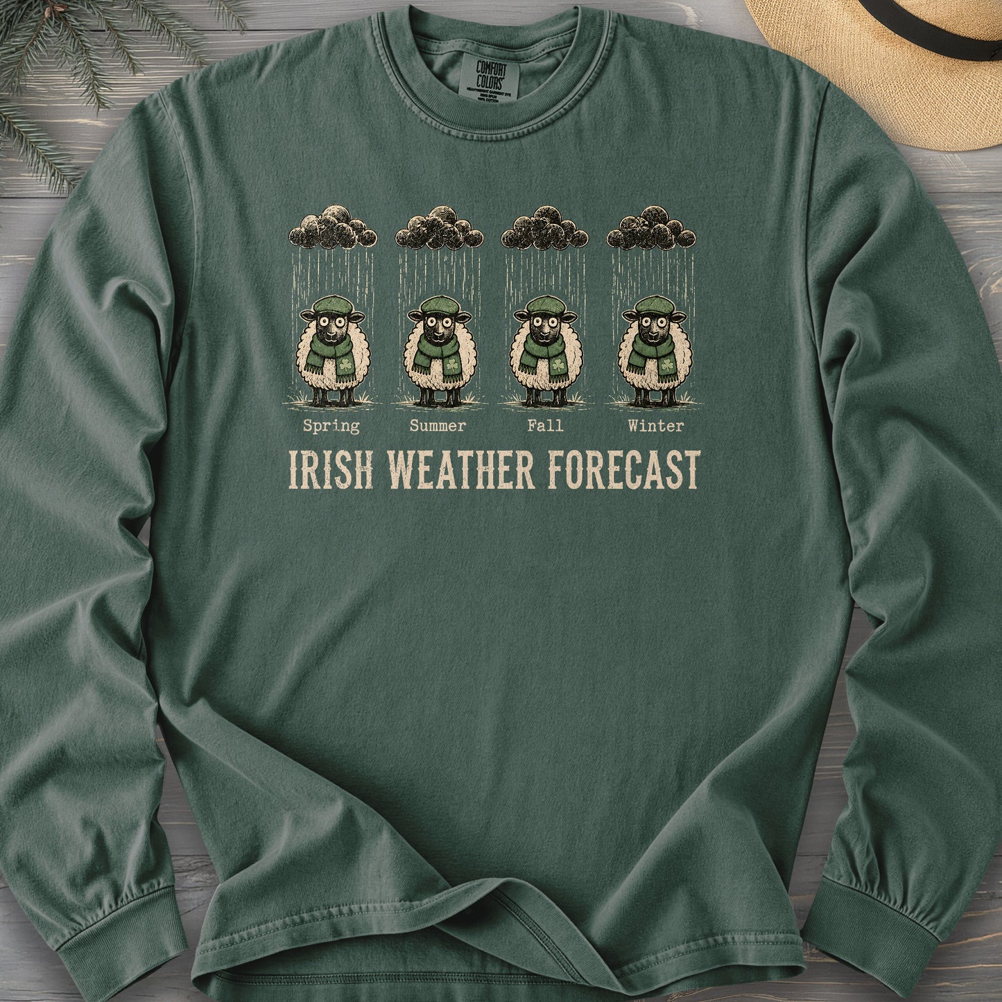 Irish Weather Forecast Comfort Colors 6014 Long Sleeve