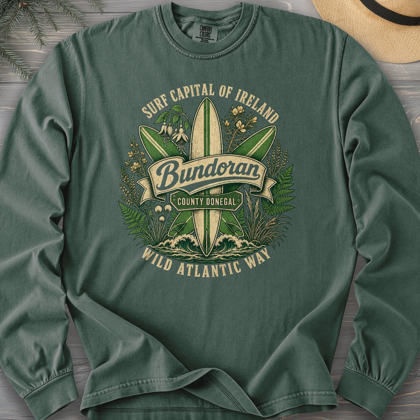 Bundoran Surf Capital Comfort Colors 6014 Long Sleeve