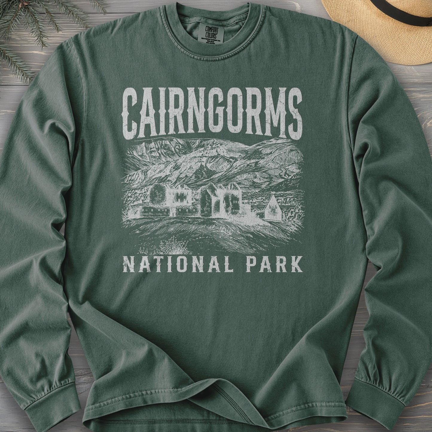 Cairngorms National Park Sketch Comfort Colors 6014 Long Sleeve