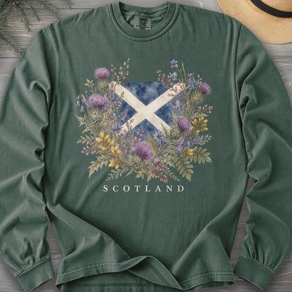 Botanical Scotland Flag Comfort Colors 6014 Long Sleeve