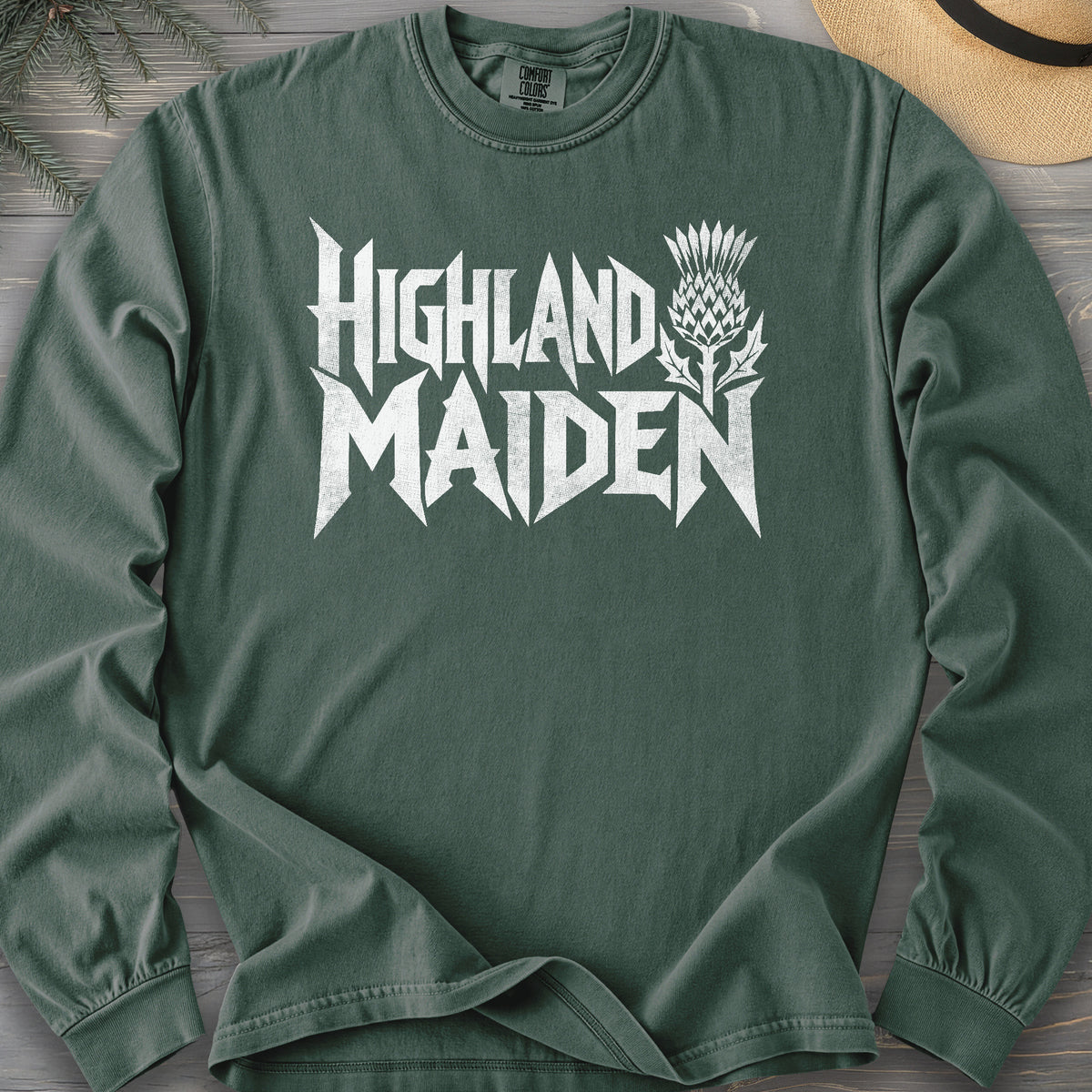 Highland Maiden Thistle Comfort Colors 6014 Long Sleeve