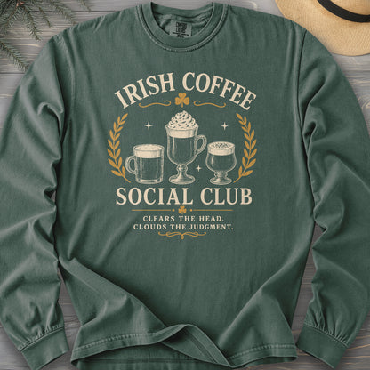Irish Coffee Social Club Comfort Colors 6014 Long Sleeve