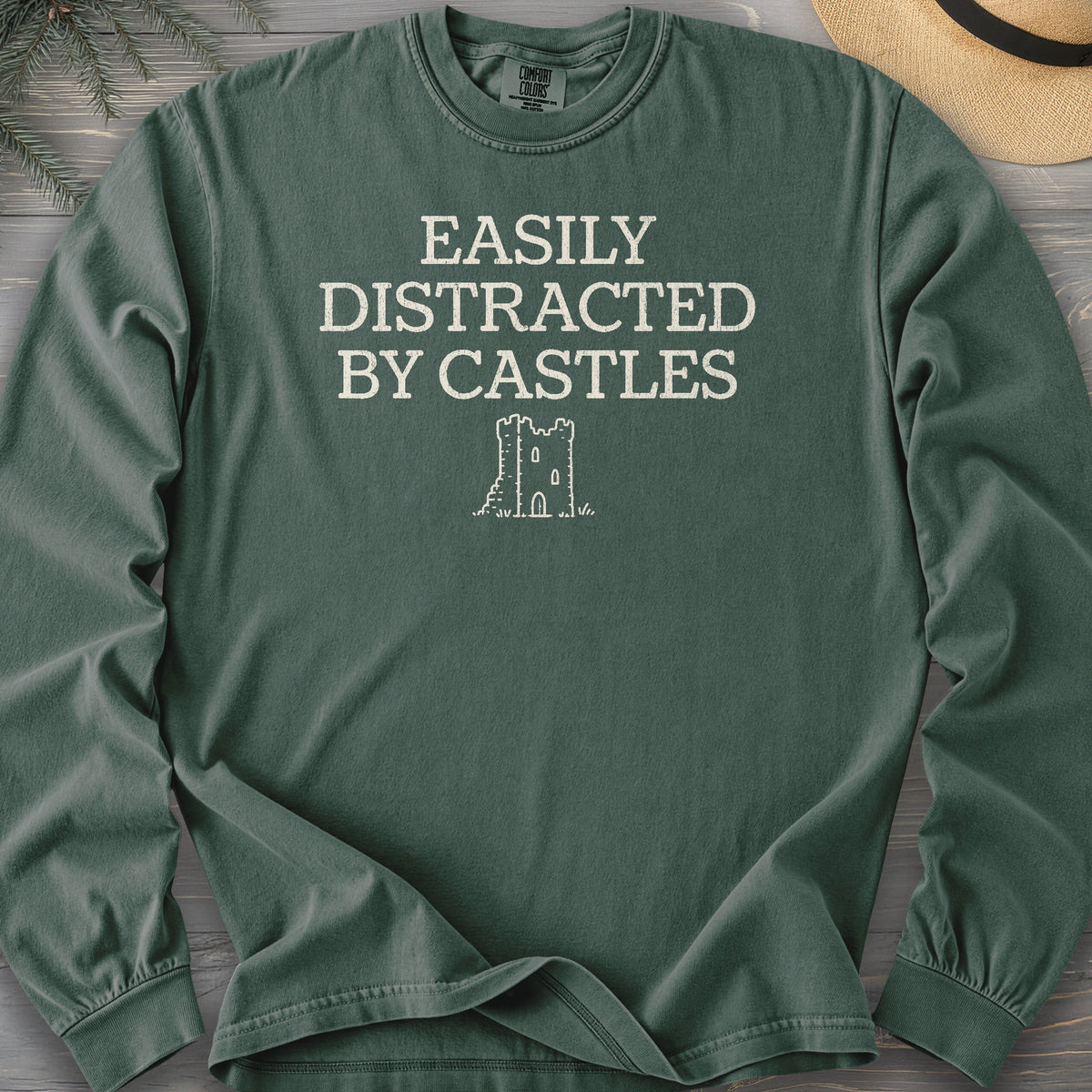 Distracted By Castles Comfort Colors 6014 Long Sleeve