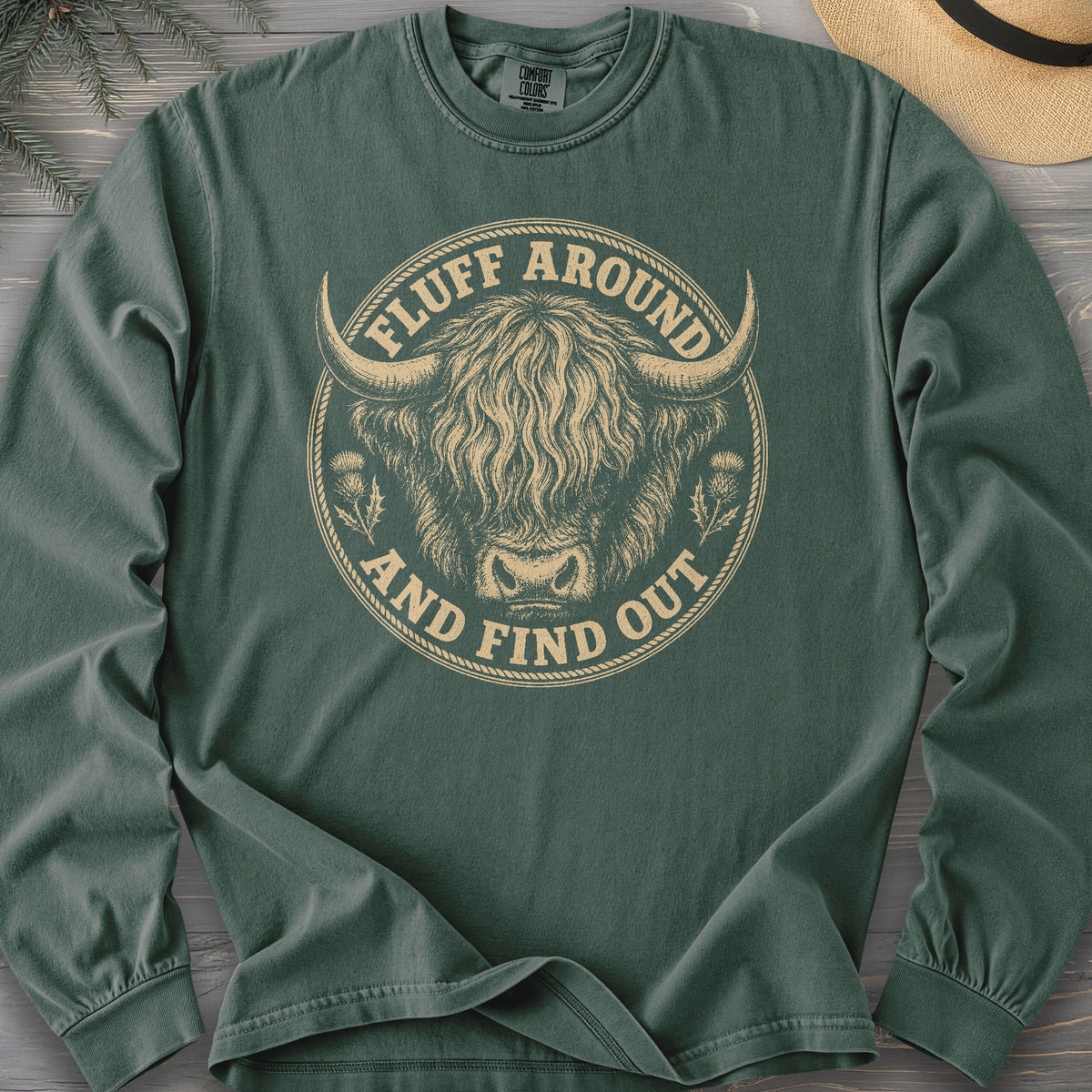 Fluff Around Coo Comfort Colors 6014 Long Sleeve