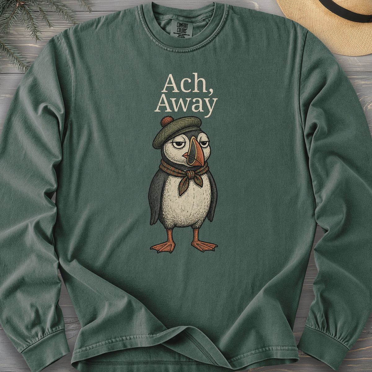 Ach, Away Puffin Comfort Colors 6014 Long Sleeve