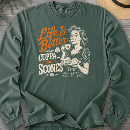 Cuppa Scones Comfort Colors 6014 Long Sleeve