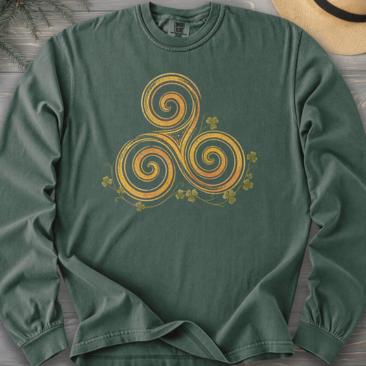 Irish Golden Triskele Long Sleeve Shirt