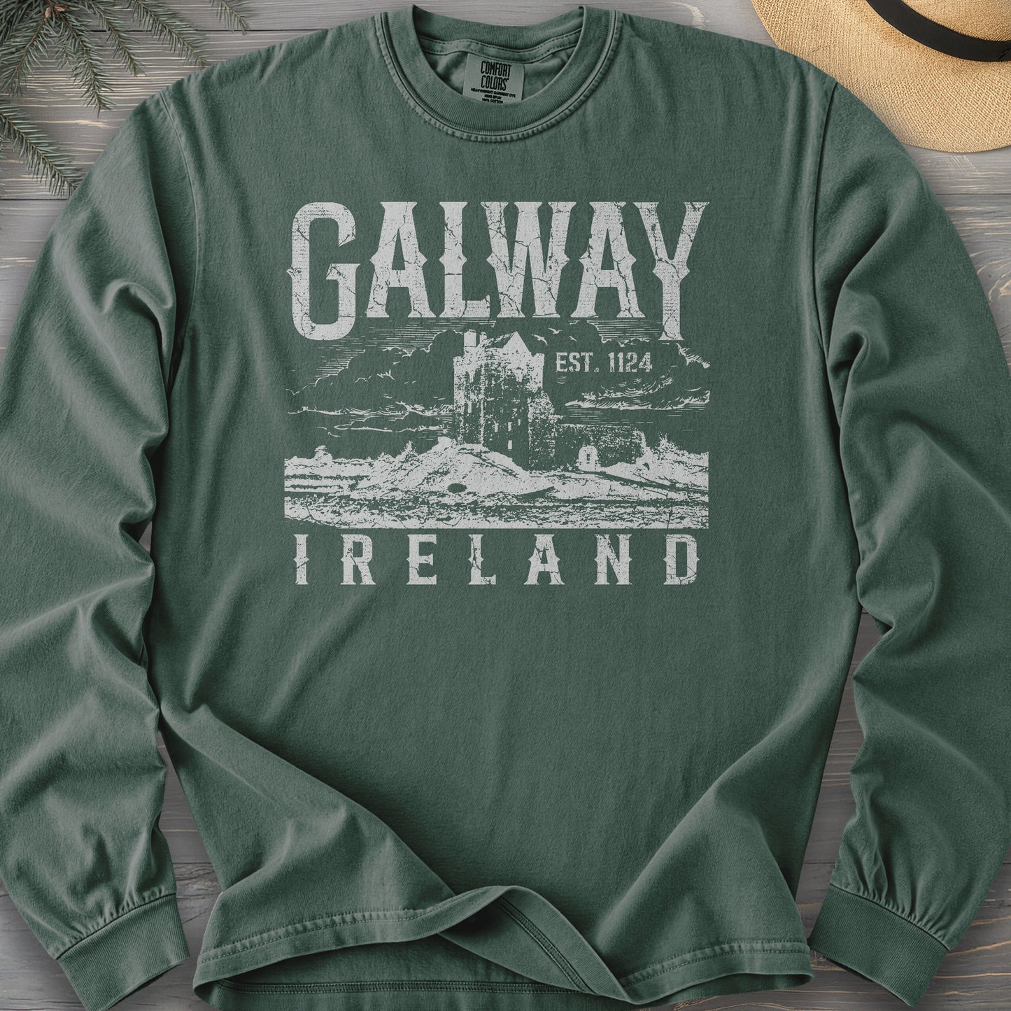 Galway Ireland Vintage Print Long Sleeve Shirt
