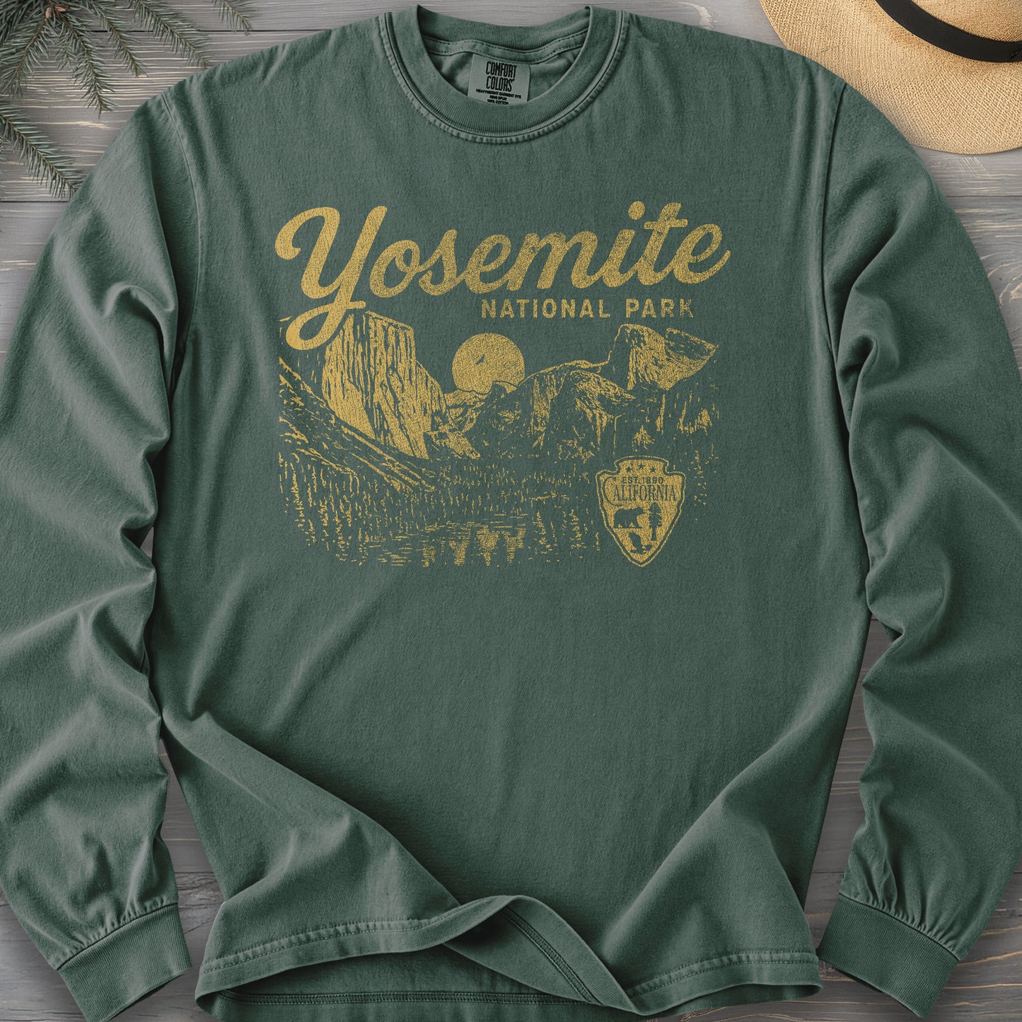Yosemite National Park "Vintage Sketch" Long Sleeve Shirt
