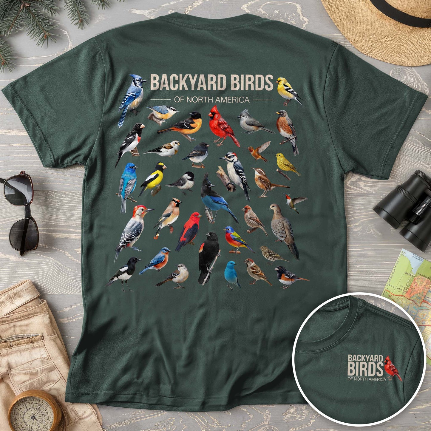 Backyard Birds Front/Back Print Comfort Colors T-Shirt