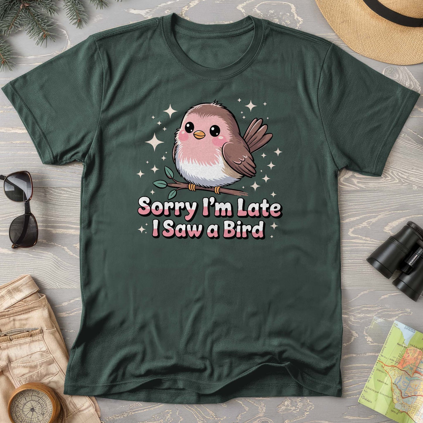 I Saw a Bird Kawaii Style Comfort Colors T-Shirt