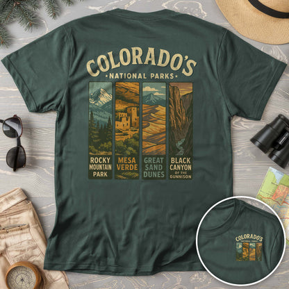 Colorado National Parks Vertical Front/Back Print Comfort Colors T-Shirt