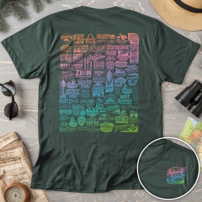 National Parks "63 Vintage Logos" Color Front/Back Print Comfort Colors T-Shirt