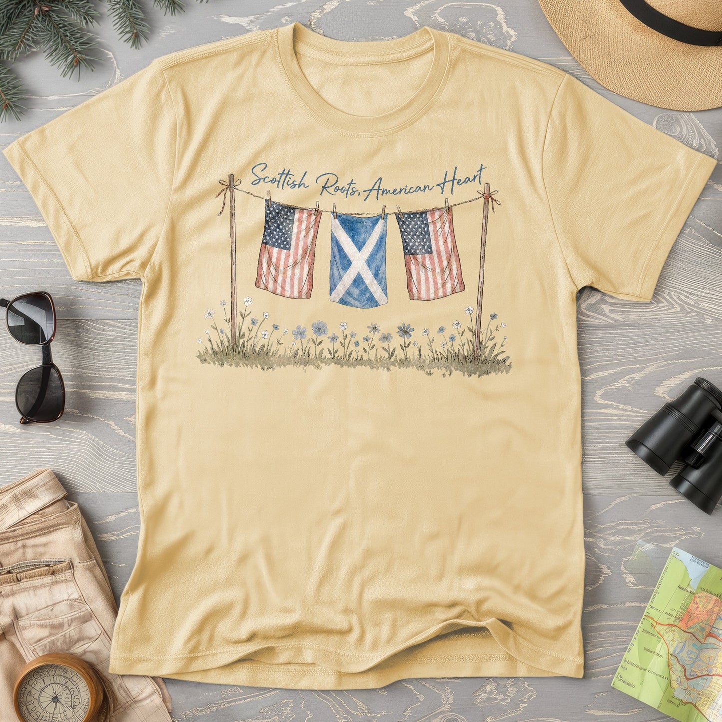 Bargain Bin Overstock! Scottish Roots American Heart T-Shirt