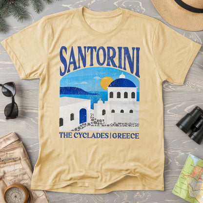 Santorini Greece "Big and Bold" Comfort Colors T-Shirt