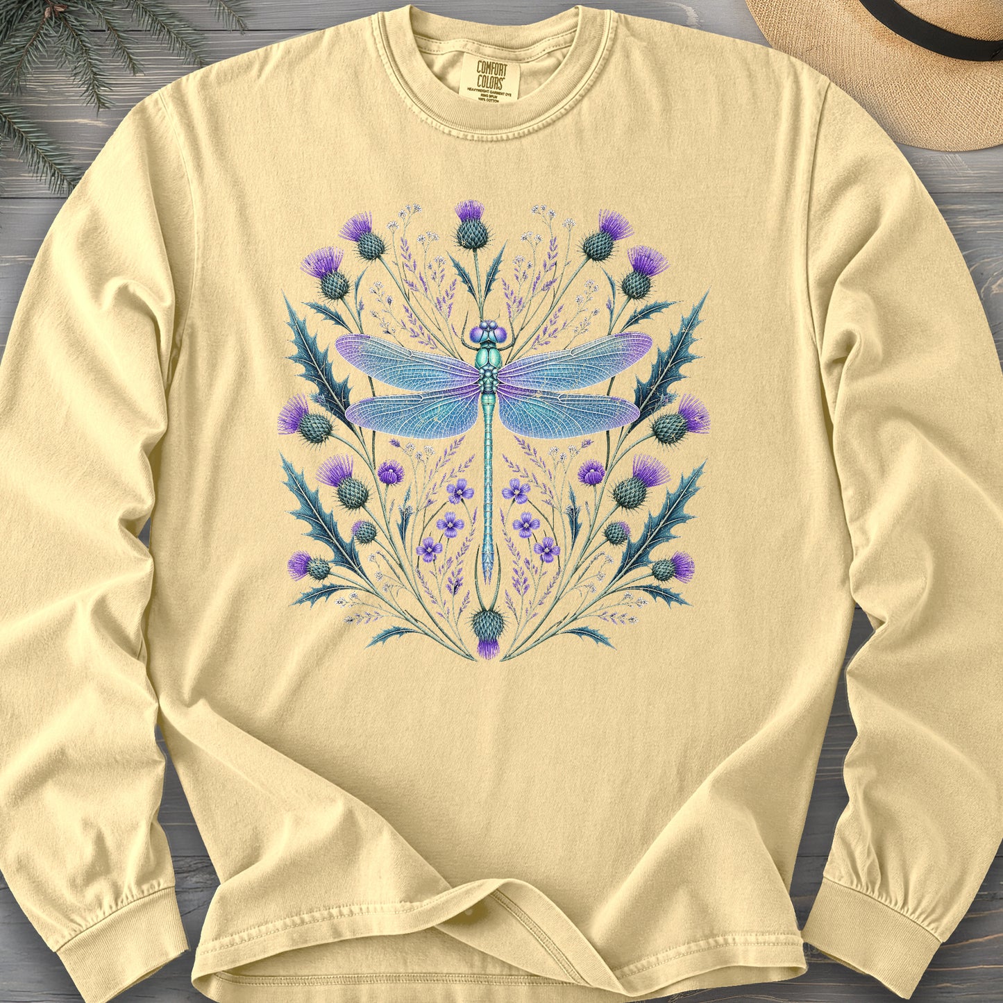 Dragonfly Thistle Long Sleeve Shirt