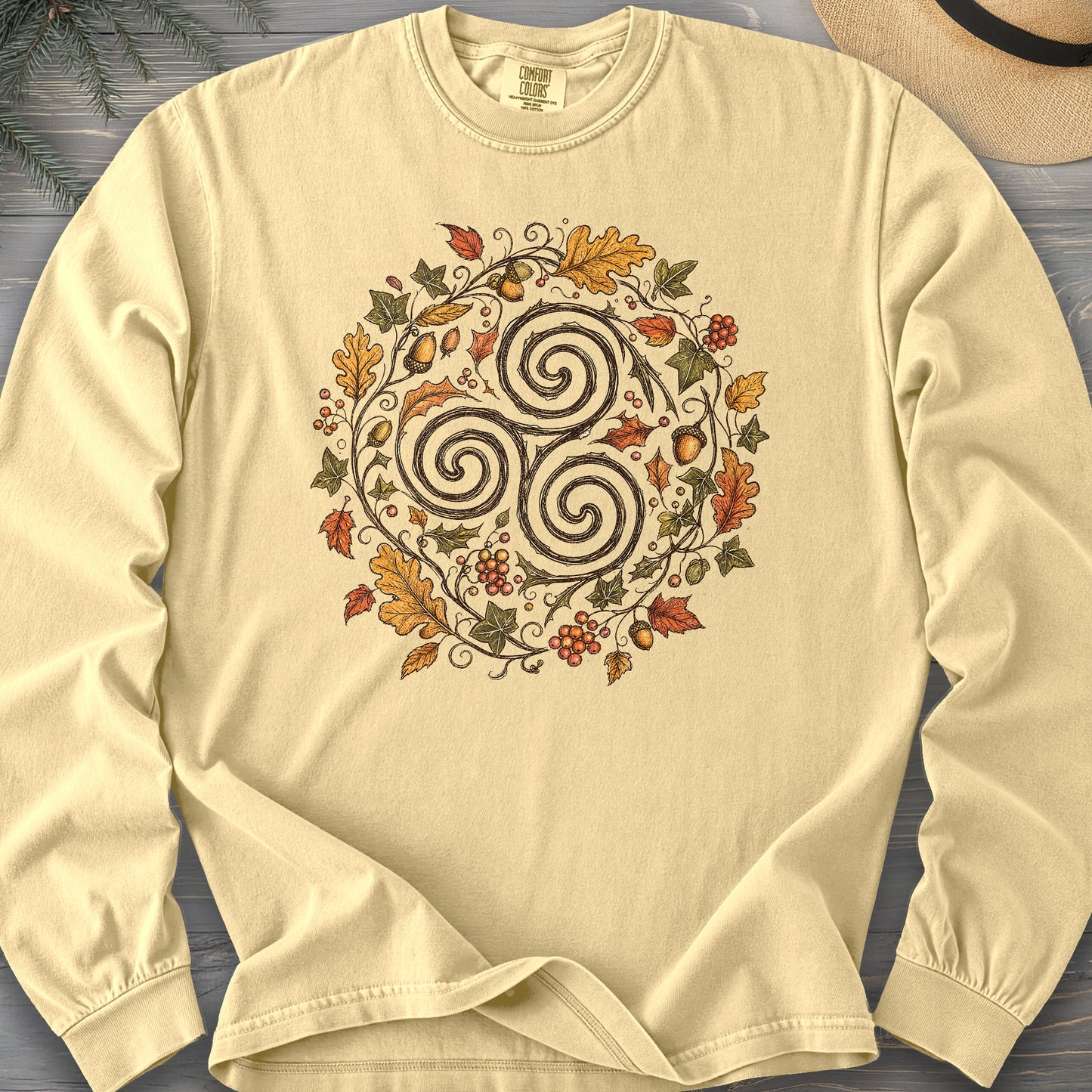 Celtic Autumn Spiral Long Sleeve Shirt