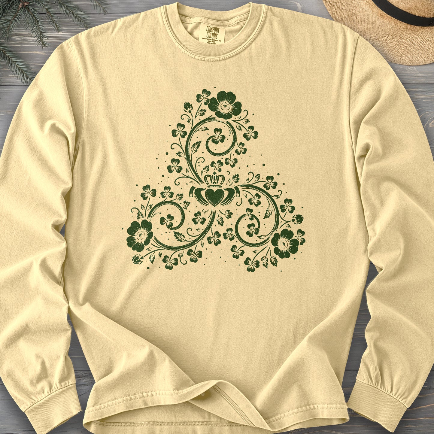Triskele Shamrock Spiral Comfort Colors 6014 Long Sleeve