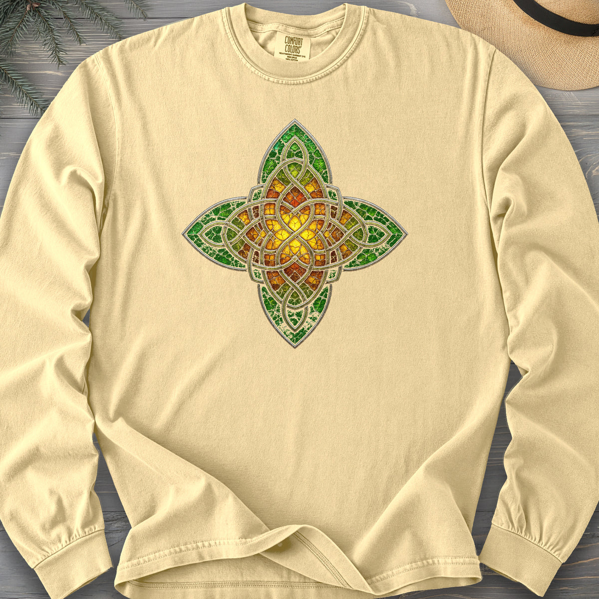 Celtic Glass Star Comfort Colors 6014 Long Sleeve