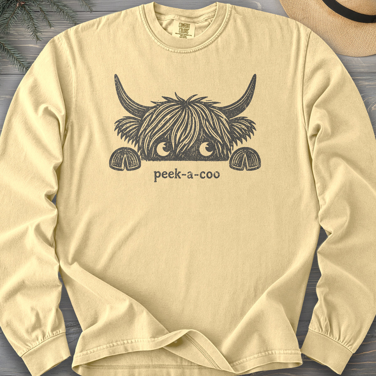 Peek-A-Coo Comfort Colors 6014 Long Sleeve