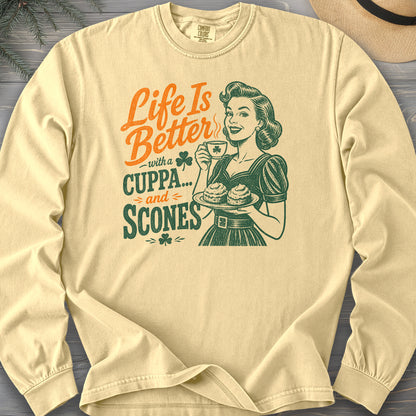 Cuppa Scones Comfort Colors 6014 Long Sleeve