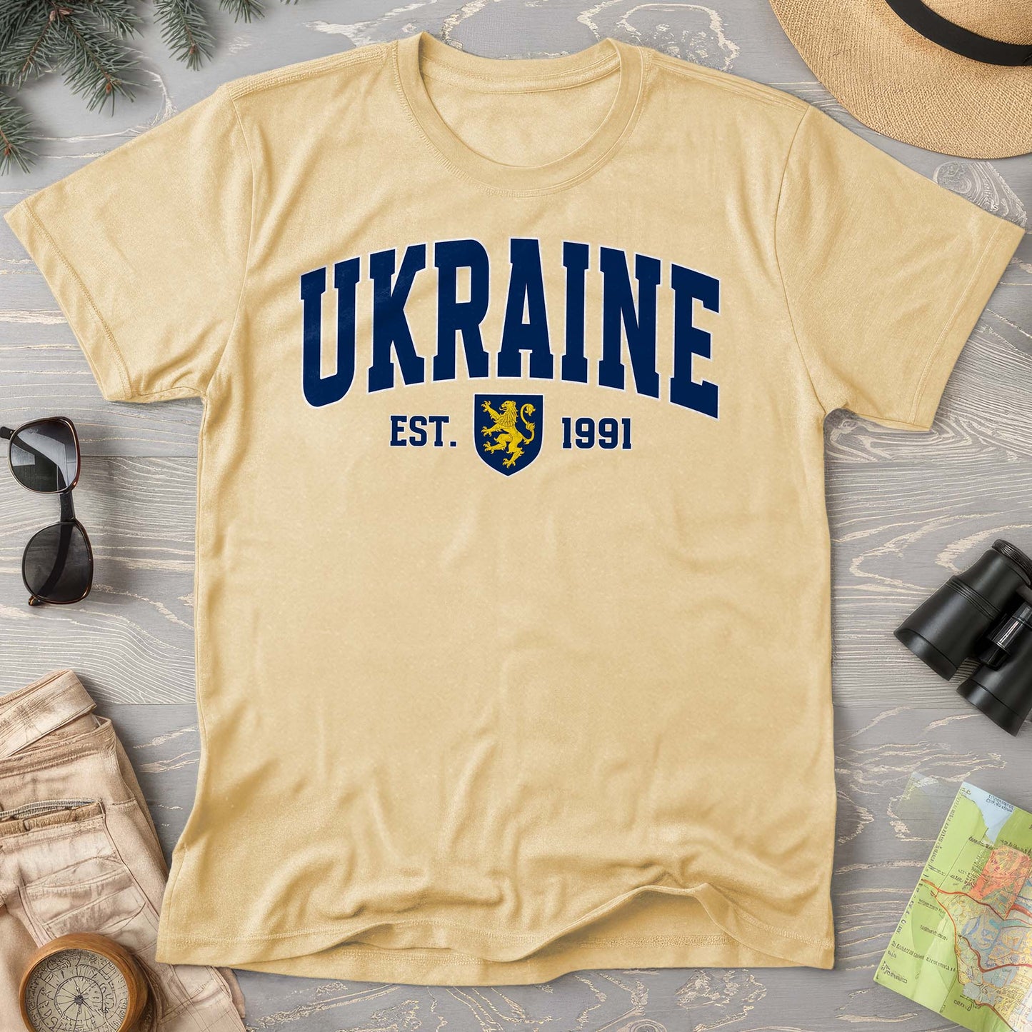 Ukraine Varsity Heraldry Comfort Colors T-Shirt