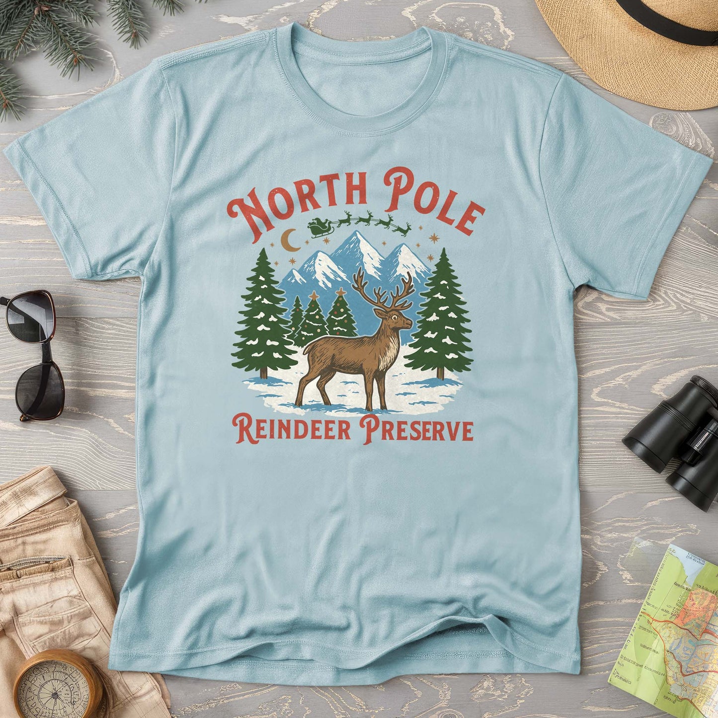 North Pole Reindeer Preserve Comfort Colors T-Shirt