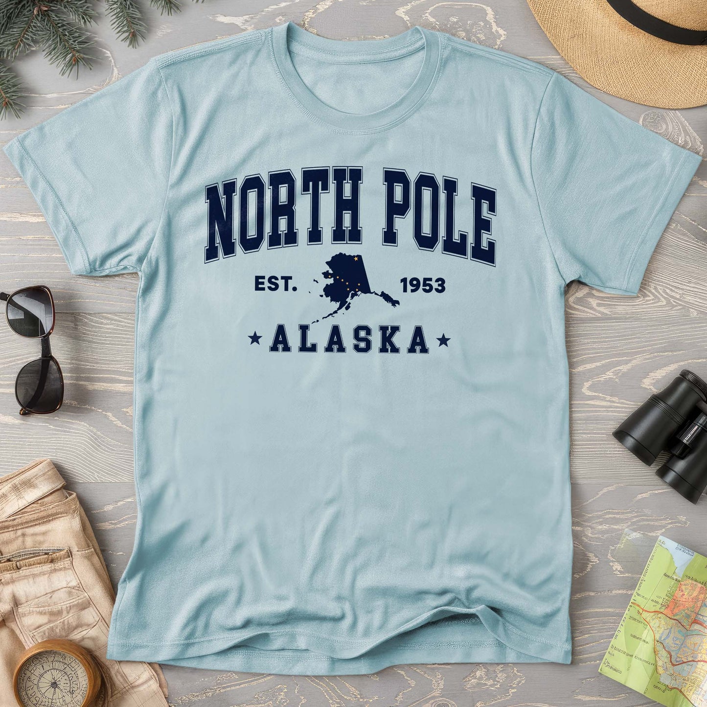North Pole Alaska Varsity Comfort Colors T-shirt