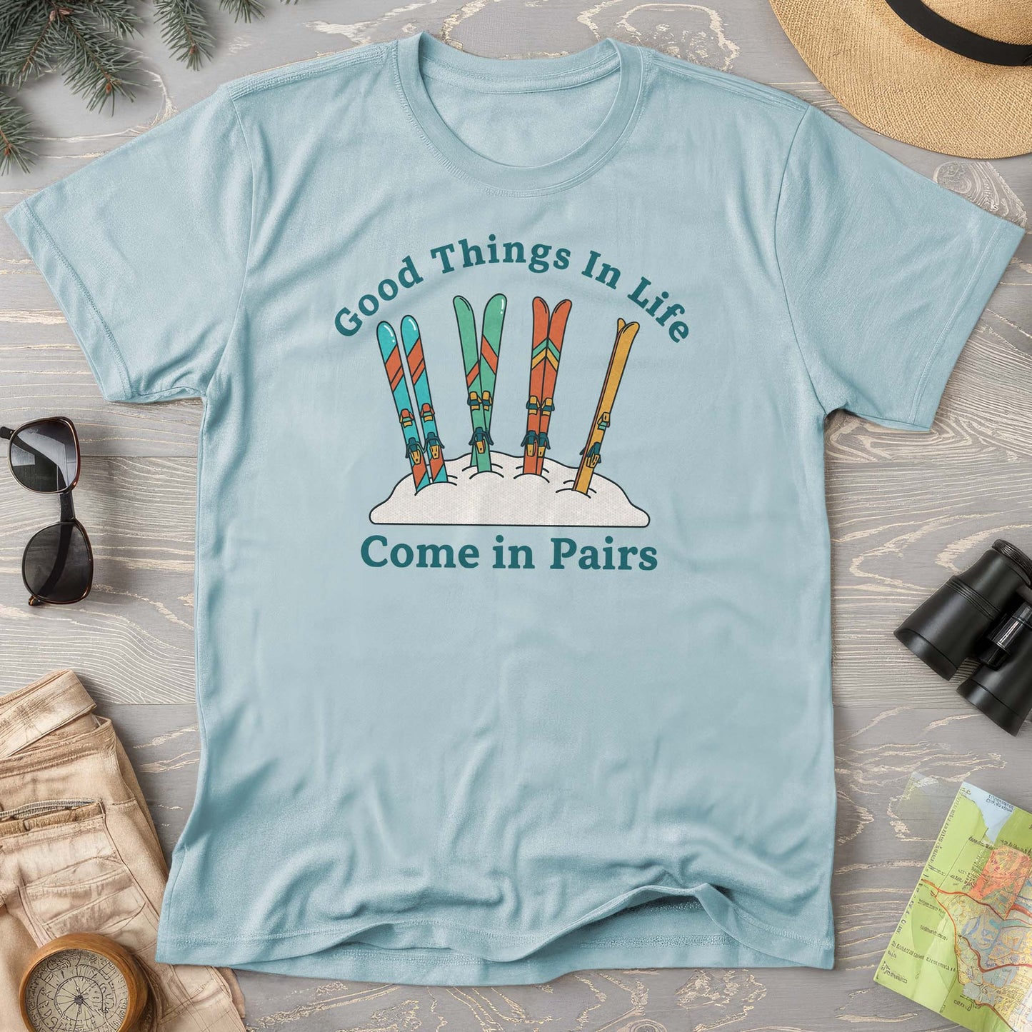 Good Things Come In Pairs Ski Comfort Colors T-shirt