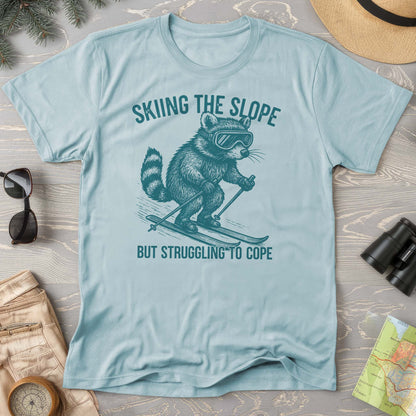 Skiing the Slope Raccoon Comfort Colors T-Shirt