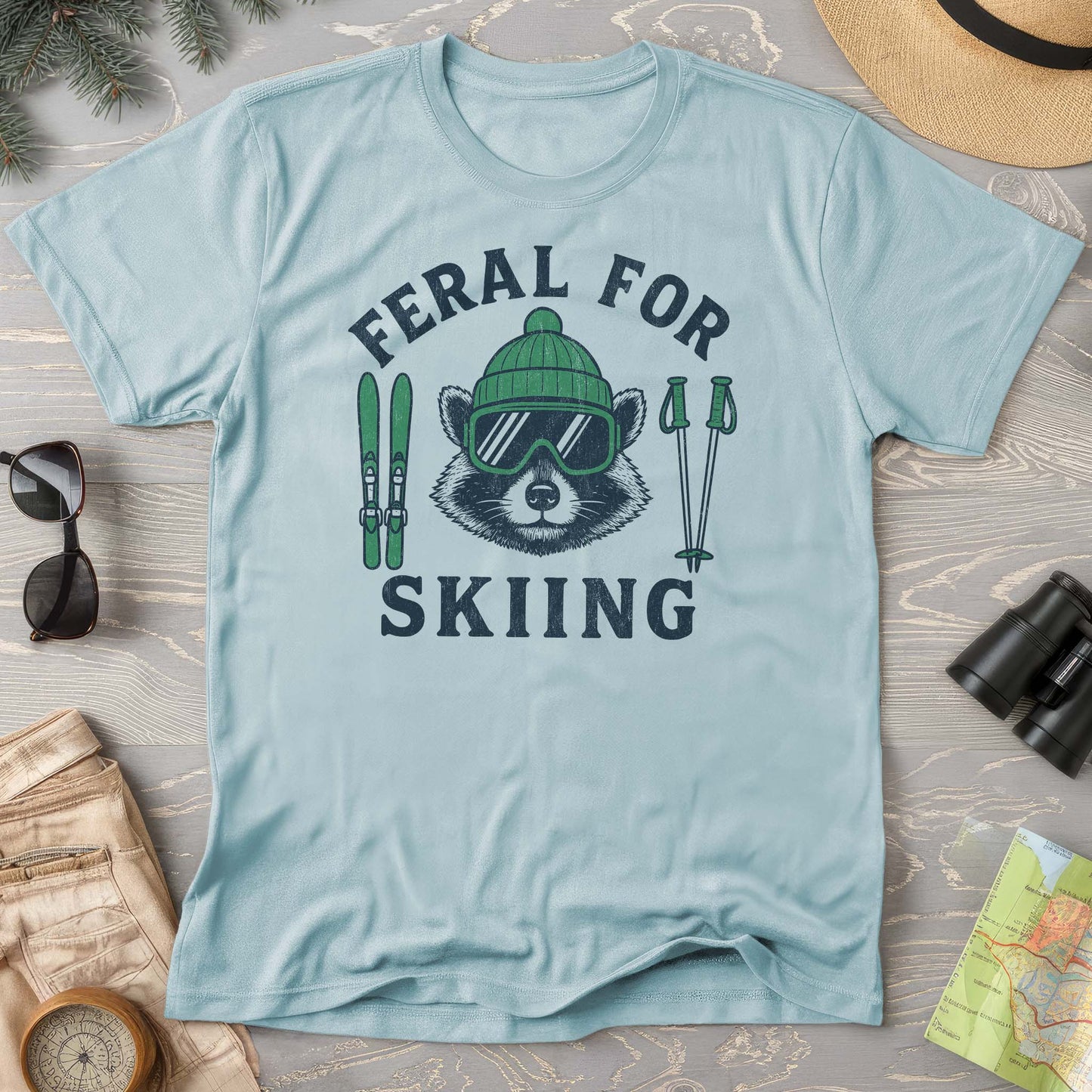 Feral for Skiing Comfort Colors T-shirt